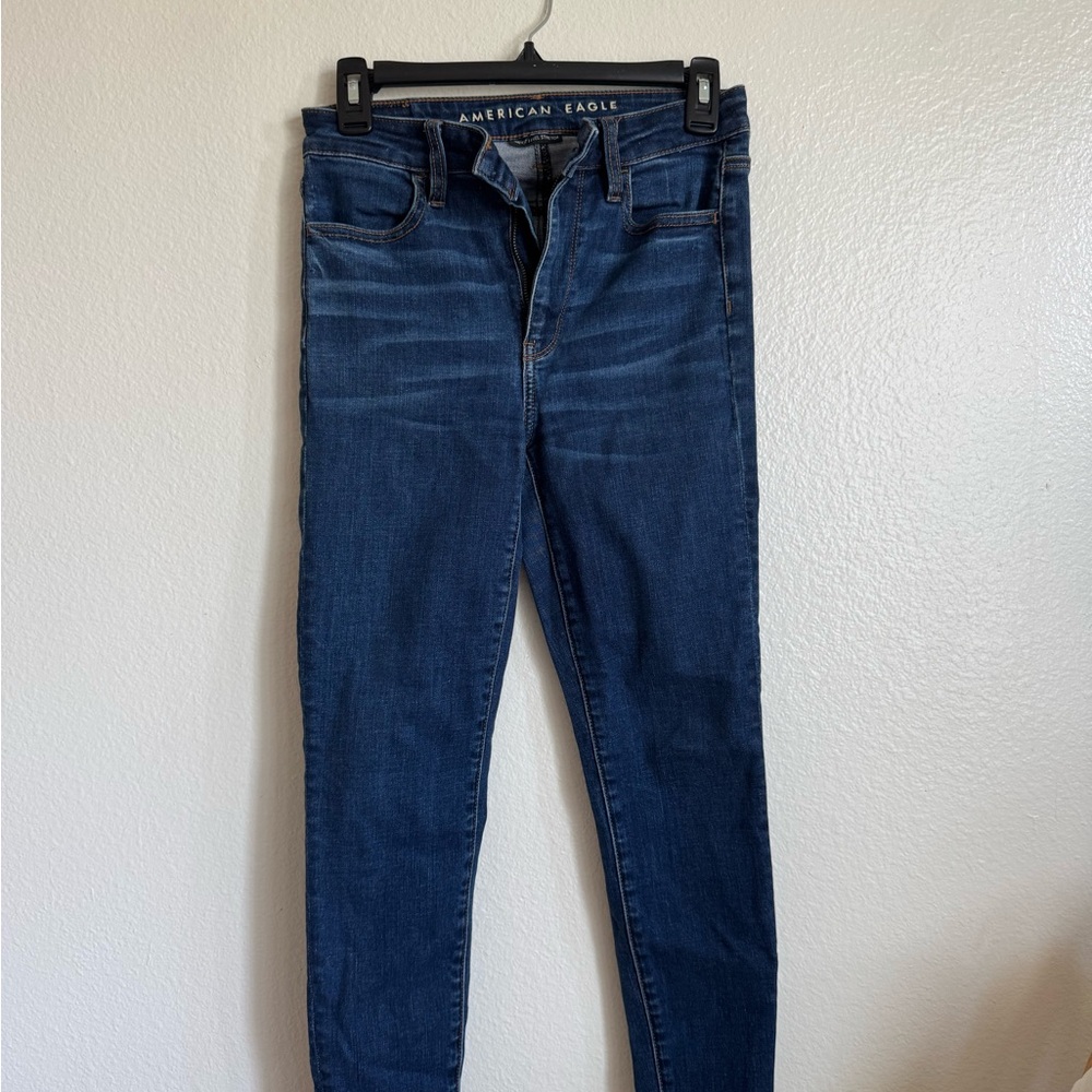American Eagle Outfitters Women's Dark Blue Skinny Jeans